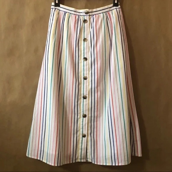 JCrew multi colored stripped skirt - Picture 1 of 2